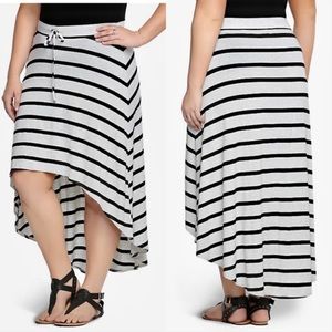 Torrid Hi Low Striped Maxi Skirt Gray Black Size 2